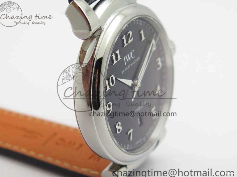 MIROTIME 0202 Tailored Da Vinci IW356601 SS MKF 1:1 Best Edition Black Dial On Black Leather Strap A 7231